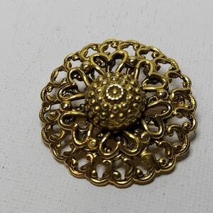 Vintage Freirich Round Open Work Pin 1 1/2"
